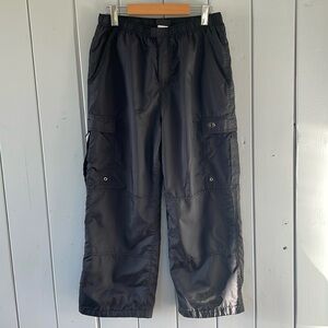 Vintage Champion Cargo Splash Pants Black Size Medium 3/4 Length? 29” x 24”